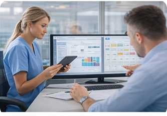 Healthcare team using a staffing platform